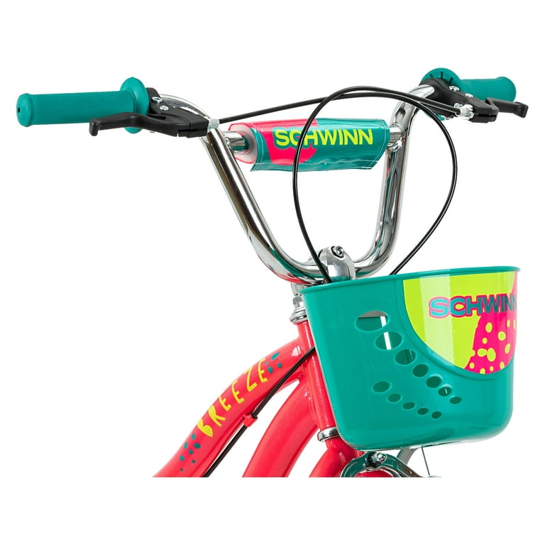 Schwinn Breeze 18 inch Girls Kids Bike with Basket and Training Wheels Ages 5 9 Pink Walmart