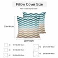 thumbnail image 3 of Waterproof Throw Pillow Covers Set of 2, 26x26 Inch Teal Brown Ombre Decorative Pillowcases Outdoor Pillow Slip Cushion Covers Set for Couch Tent Modern Gradient White Geometric, 3 of 7