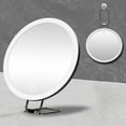 thumbnail image 6 of GoXteam Travel Magnifying Mirror 20X with Lights, Large 6" Diameter Makeup Mirror, Portable Handheld Close Up Magnified Mirror with Stand & Suction Cups, Perfect for Makeup, Shaving, Black, 6 of 7