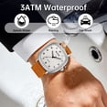 thumbnail image 4 of SKMEI Men Watch Fashion Minimalist Quartz Waterproof Wrist Watches for Mens Big Face Business Casual Watch，Leather Watch Strap, 4 of 8