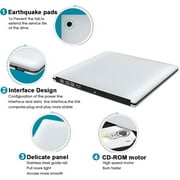 External 3D Blu ray CD DVD Drive, Portable USB 3.0 and Type-C Blu-ray CD/DVD+/-RW Burner Player Writer Reader Rewriter for PC Netbook Laptop Desktop with Mac OS Windows XP/7/8/10 Silver