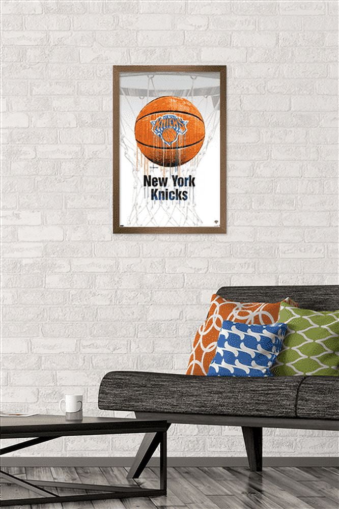 NBA New York Knicks - Drip Basketball 21 Wall Poster, 14.725" x 22.375", Framed