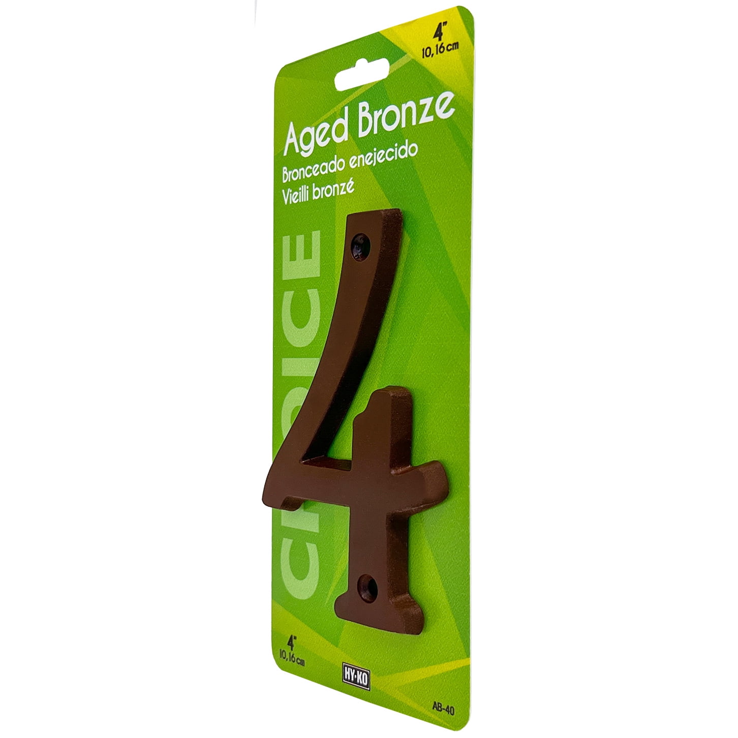 HY-KO 4" Aged Bronze Metal House Number 4