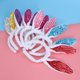 thumbnail image 4 of Diadema con orejas de conejo LED y lentejuelas intermitentes para fiesta de Pascua y Navidad (blanca), 4 of 5