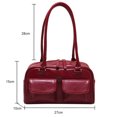thumbnail image 3 of Bolsos Hombro Cuero Bolso Mano Diseñador Dos Bolsillos para Mujer (Rojo), 3 of 9