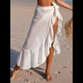 thumbnail image 4 of Pareo de para Mujer, Falda Cruzada con Volantes y Lazo para Playa M, 4 of 10