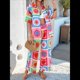 thumbnail image 5 of Conjunto de 2 Piezas de Chándal de Verano para Playa con Camisa de Corta y Botones para Mujer, Top Estampado, Pantalones Cortos de Descanso Flor A Cuadros S, 5 of 10