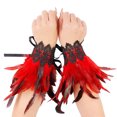 thumbnail image 1 of GDREDA Gothic Style Lace Feather Arm Warmers Accessories Jewelry Hand Warming Mittens RD1,One Size, 1 of 2
