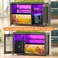 thumbnail image 6 of Aheaplus 55-75 Gallon Aquarium Stand with Power Outlets & LED Light, Reversible Fish Tank Stand with Cabinet for Fish Tank Accessories Storage, Heavy Duty Metal Frame, 880LBS Capacity, Gray Oak, 6 of 7