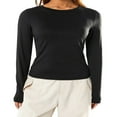 thumbnail image 1 of Blouse Mode Urbaine à Manches Longues Unie pour Femmes, 1 of 6