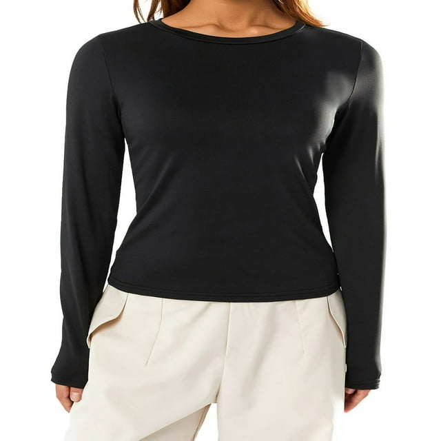 Blouse Mode Urbaine à Manches Longues Unie pour Femmes