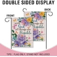 thumbnail image 4 of with God All Things are Possible Spring Small Decorative Garden Flag, Summer Religious Purple Peony Flower Yard Outside Decor, Fall Inspirational Faith Farmhouse Outdoor Home Decoration 12.5 x 18, 4 of 6