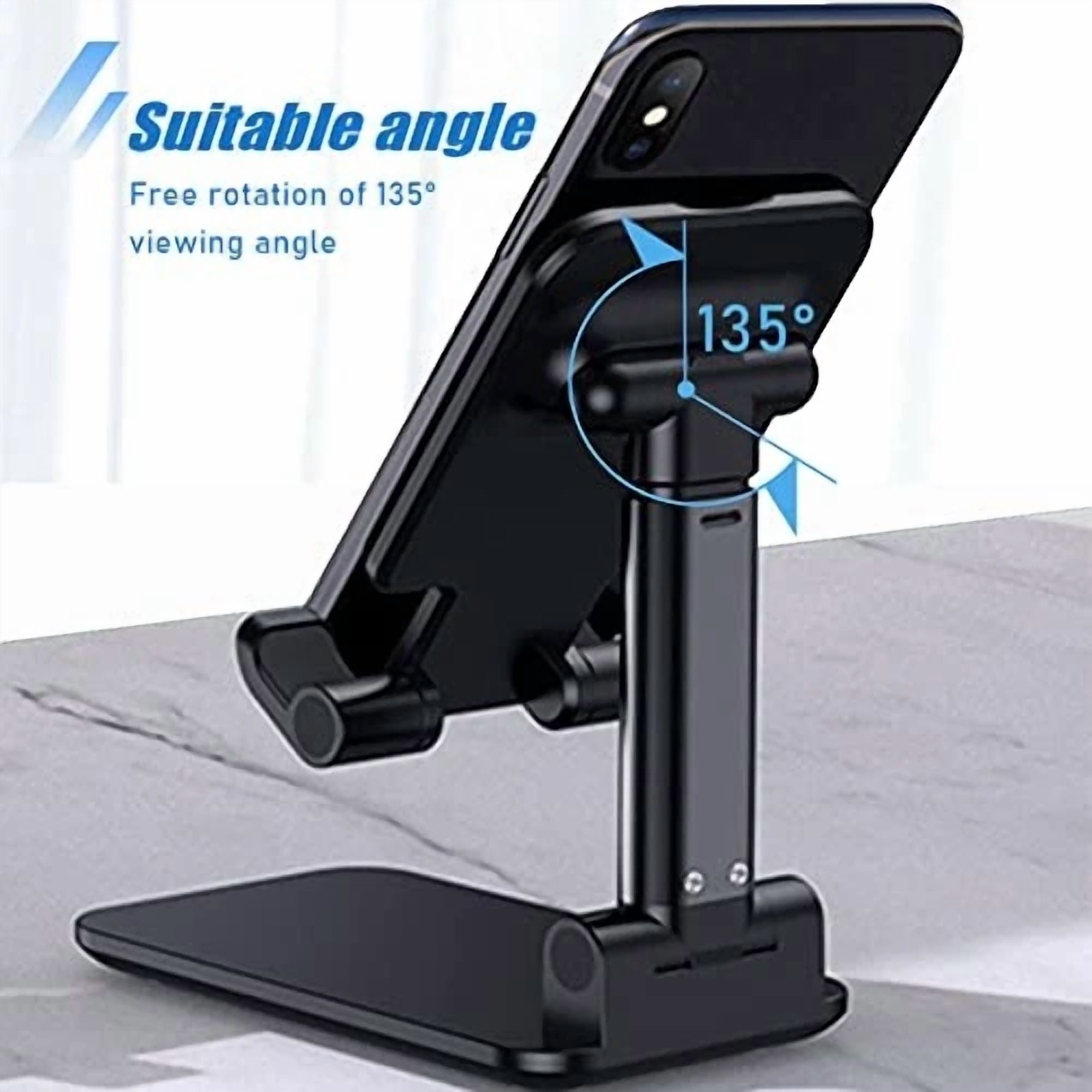 BUTTERFLY- Phone Stand For Desk, 2 Pack Mt-6 Desk Phone Holder Stand For Office Black