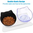 thumbnail image 4 of Cuencos dobles para perros y gatos, cuencos elevados para agua y comida para gatos con soporte elevado, cuenco elevado inclinado de 15° para gatos y perros pequeños (blanco), 4 of 7