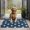 Football Outline Blue Pattern, variant on Football Field Green Pattern Washable Non Slip Indoor Door Mat, Decorative Entry Rug for Entrance, Bedroom, Kitchen, Bathroom, 20"x32"