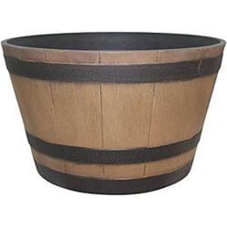 Southern Patio 8248965 HDR-012207 Hampton Whiskey Barrel, Natural Oak - 15. 5 In