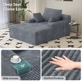 thumbnail image 5 of Hawsaiy 68" Oversized Chaise Lounge Indoor Chair, Plush Corduroy Floor Sofa Bed with Deep Seat & Wide Armrests, Fully Assembled Comfy Reading Couch for Living Room & Bedroom, Dark Gray, 5 of 8