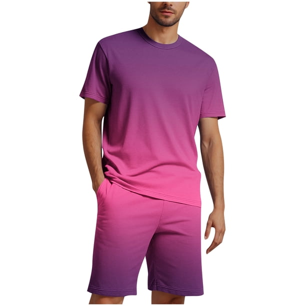 Blusa de Manga Corta Cuello Redondo Impresión Deportiva Camisa de Ajuste Delgado Poliéster Elástico Cintura Superior para los Hombres, Blusa Casual para el Uso Diario de Verano