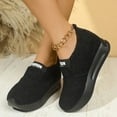 thumbnail image 4 of Mepaouo Slip on Casual Shoes for Women Fleece Platform Winter Warm Walking Shoe Sneakers(Black,8), 4 of 8