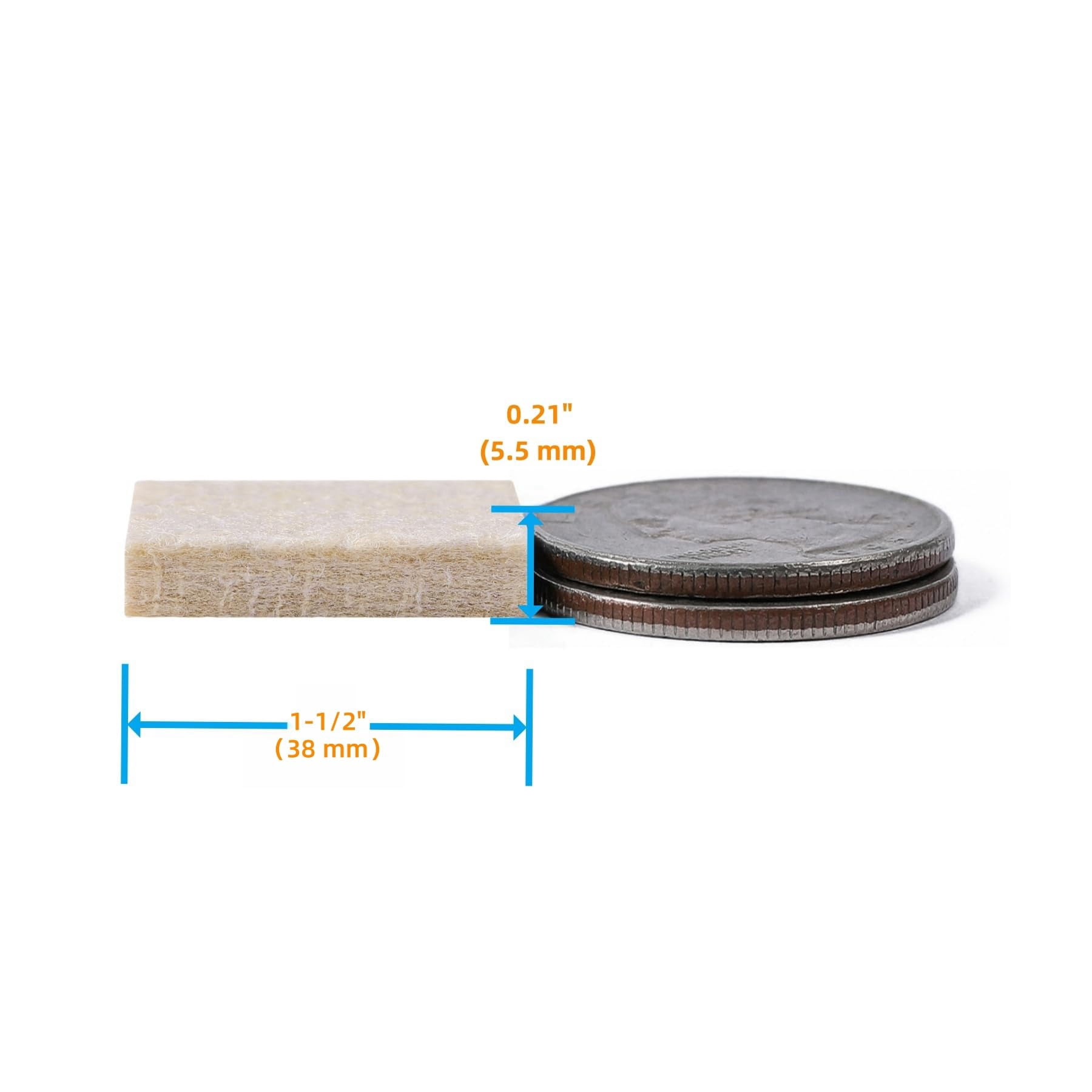 Felt Furniture Pads For Hardwood Floors - Self Adhesive Chair  Floor Protector Feet Sliders Moving Smoothly Anti Scratch 48 1-1/2" Square