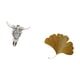 thumbnail image 5 of Escultura de pared con cabeza de toro, decoración de pared, adorno de pared de resina con hojas de ginkgo de hierro forjado, decoración colgante adecu, 5 of 8