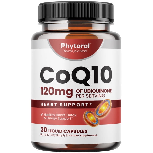 CoQ10 200mg per Serving Liquid Capsules Supplement - High Absorption Coenzyme Q10 200mg per Serving Heart Health and Potent Energy Support - Co Q10 Supplement for Fertility and Immune System Support