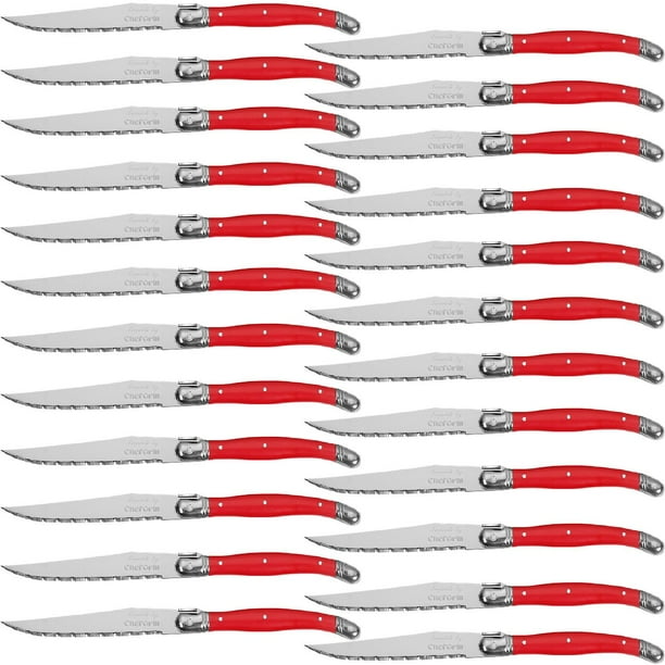 Cuchillos Uso Comercial Laguiole LaguioleRed 24 pza 23 cm Carmesí Acero Inoxidable Cuchillo para carne.