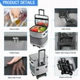 thumbnail image 4 of Collapsible Large Rolling Cooler 60-Can/40L,3-in-1 Insulated Soft Cooler Bag,Adjustable Wheels&Handle, Rolling Cooler Cart for Beach Camping Travel Outdoor Hot Takeout Orders, 4 of 8