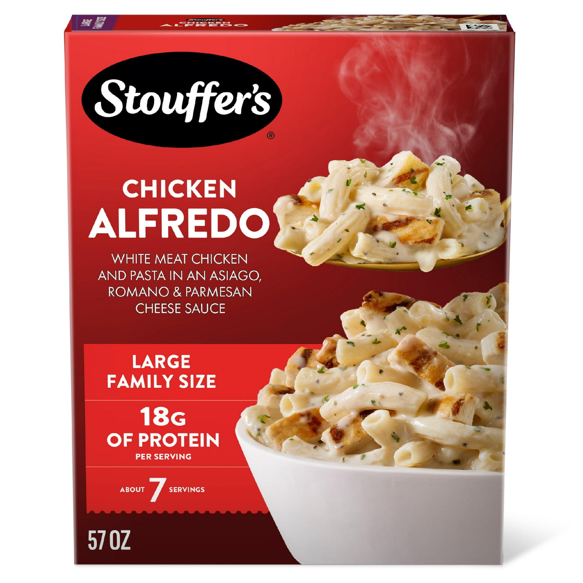 Stouffer’s Chicken Alfredo Pasta, Large Family Size, Frozen Chicken Pasta, Frozen Dinners 57 oz