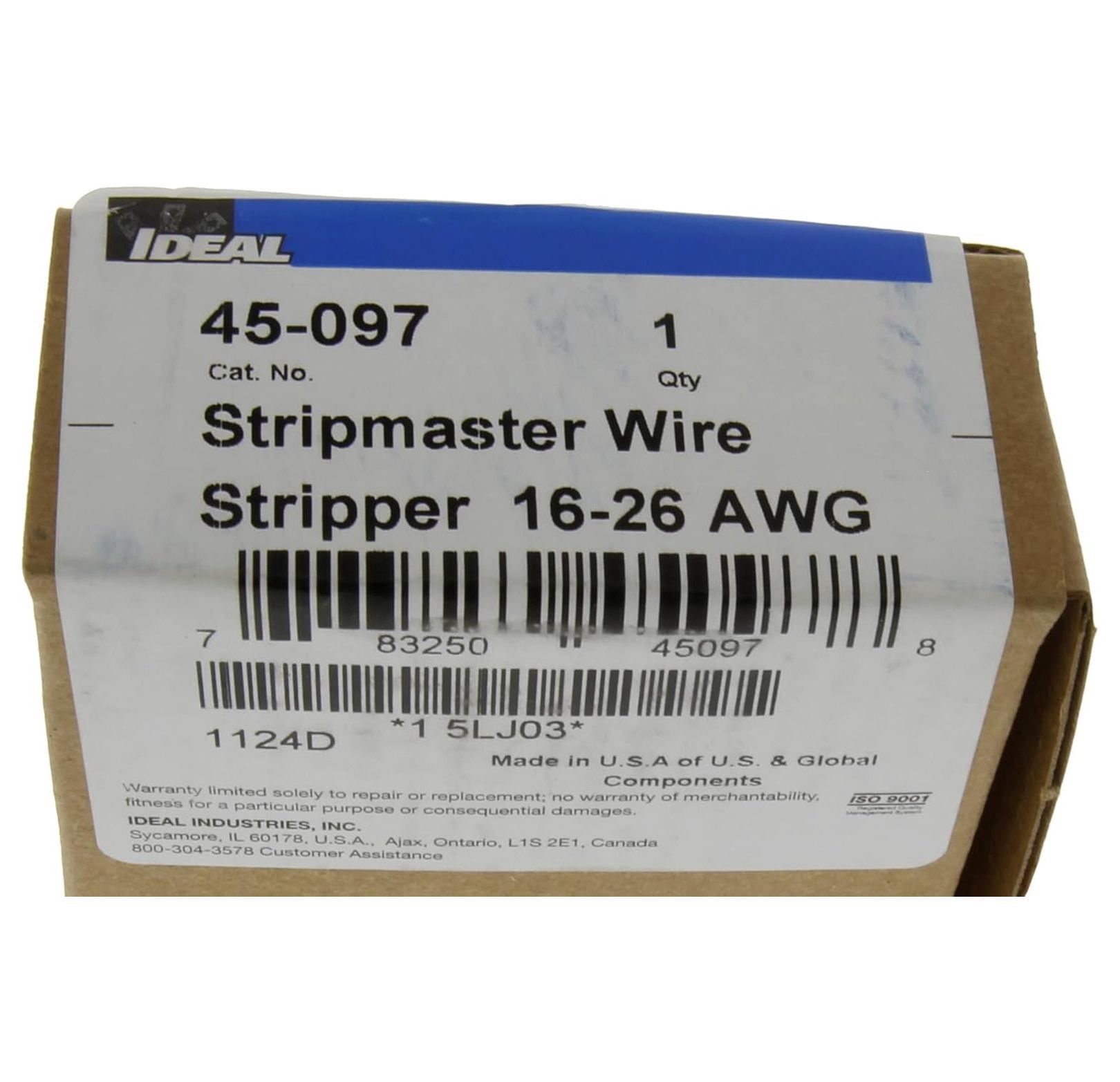 IDEAL Electrical 45-097 Stripmaster Wire Stripper, #16 to #26 AWG