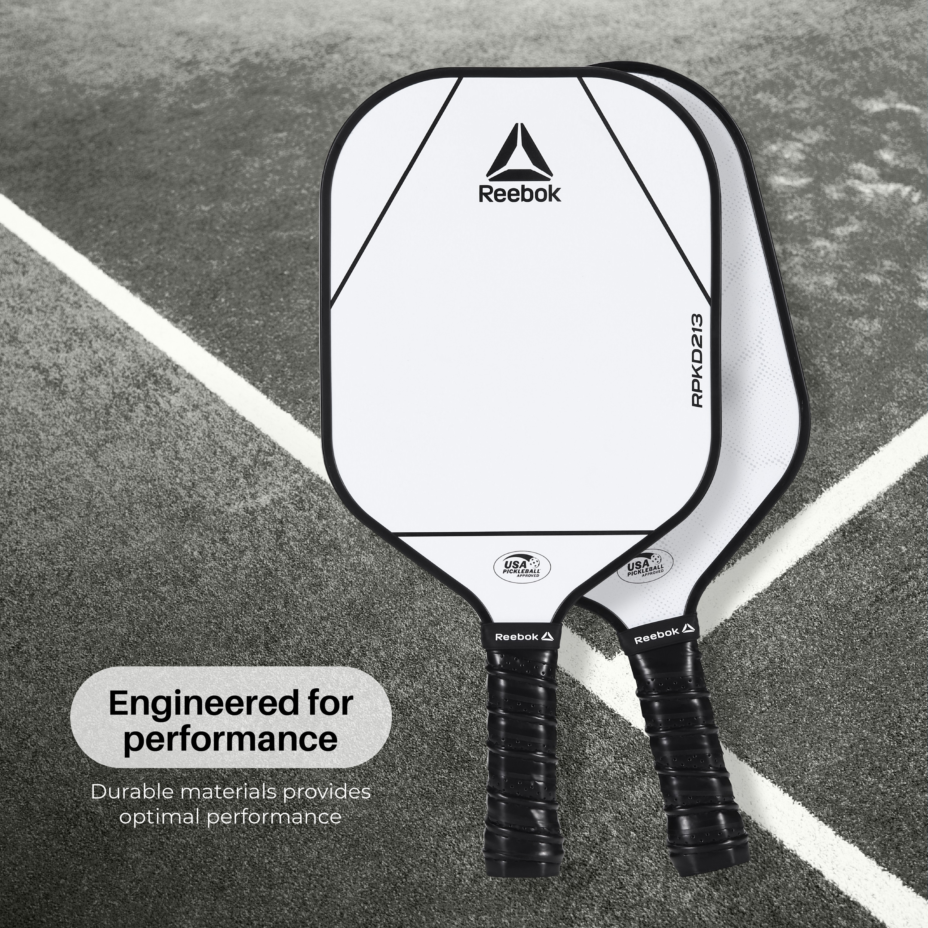 Reebok Lightweight Fiberglass Pickleball Paddle, White photo 6