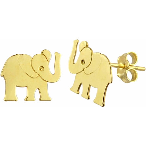 10kt Gold Elephant Stud Earrings 