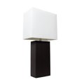 thumbnail image 1 of Elegant Designs Modern Leather Table Lamp with White Fabric Shade, 1 of 5