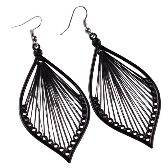 DESIGNICE Alloy Leaf 1 Pair Eardrop Earrings Stud Fashion Dangle Earrings for Women Black Earrings for Women,Black Earrings for Women Dangling,Leaf Earrings for Women