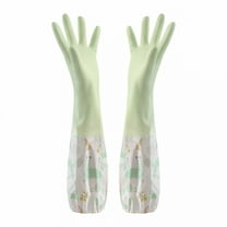 GJX Long Rubber Gloves Elbow Length Rubber Cleaning Gloves with Household Thickening Waterproof Kitchen Dish Washing Latex Glove Rubber Cleaning Gloves
