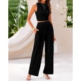 thumbnail image 7 of BTFBM Summer Outfits For Women Cropped Sleeveless Tank Tops Wide Leg Pants 2 Piece Sets Beach Lounge Set Clothing, 7 of 7