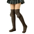thumbnail image 2 of MSJUHEG Thigh High Socks,Programmer Socks,Thigh High Compression Socks Women,Leg Warmers,Knee High Socks,Breathable Knitted Fringe Over the Knee Stockings D One Size, 2 of 5