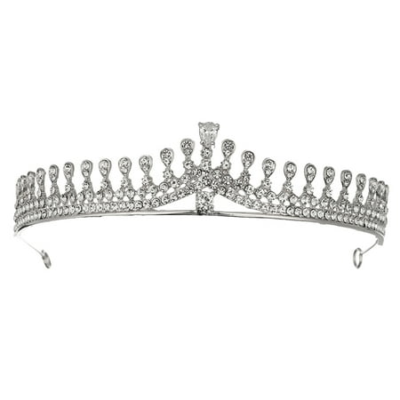 

1pc Rhinestone Crown Headdress Bridal Crown Head Band Hair Decorations (Silver)