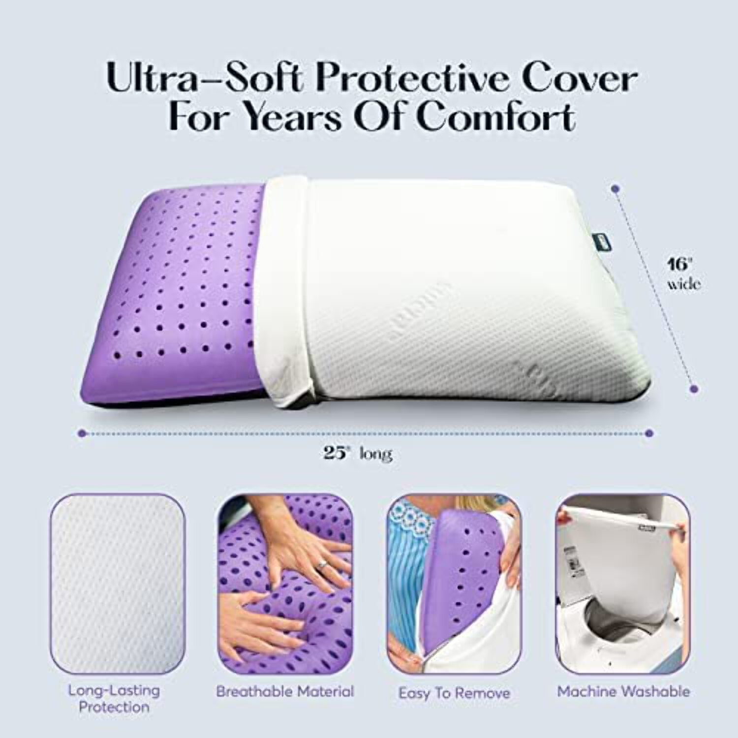 Sutera Plush Zen Bed Pillow, Lavender Scented Cooling Adaptive Memory Foam Queen