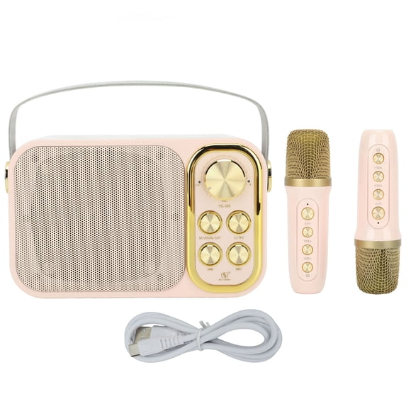 Máquina de Karaoke con 2 micrófonos Máquina de Karaoke Todo en uno Máquina de Canto Bluetooth portátil para Fiesta en casa Rosa YUNYI BRAND Deportes