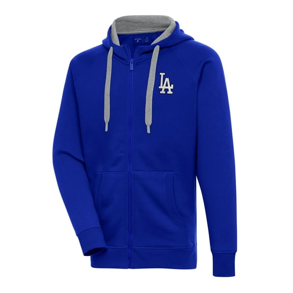 Men's Antigua Royal Los Angeles Dodgers Metallic Victory Full-Zip Hoodie