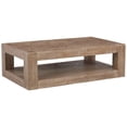 thumbnail image 1 of Lee 56 Inch Rectangular Coffee Table, 1 Shelf, Rustic Distressed Brown- Saltoro Sherpi, 1 of 5