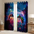thumbnail image 2 of Homewish 3D Neon Gamepad Black Out Curtains for Boys, Game Console Lover Curtains Pack of 2 (42x63 Each), Splash Watercolor Art Bedroom Curtains, Curtains and Drapes Bedroom Decor, 2 of 6