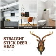 thumbnail image 3 of PENIKOKO Chocolate Resin Deer Wall Hook with Artistic Antlers, No-Drill Coat Rack for Home Decor and Organization, 3 of 8