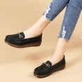 thumbnail image 4 of Women's Casual Loafers Slip On Leather Shoes Lightweight Casual Walking Shoes Female Moccasins Classic Penny Loafer Flats Boat Shoes, 4 of 8