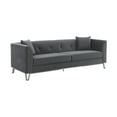 thumbnail image 2 of Everest 90" Gray Fabric Upholstered Sofa with Brushed Stainless Steel Legs, 2 of 7