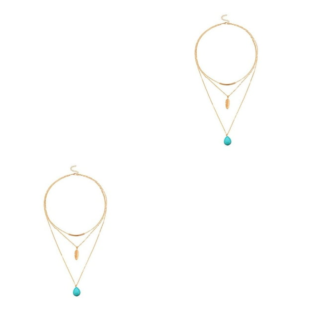 Qarigey Collar de aleación elegante para mujer, adorno para el cuerpo, decoración colgante para mujer, collares de piedra, regalo de cumpleaños, Type1 NO1 Qarigey CBP389053