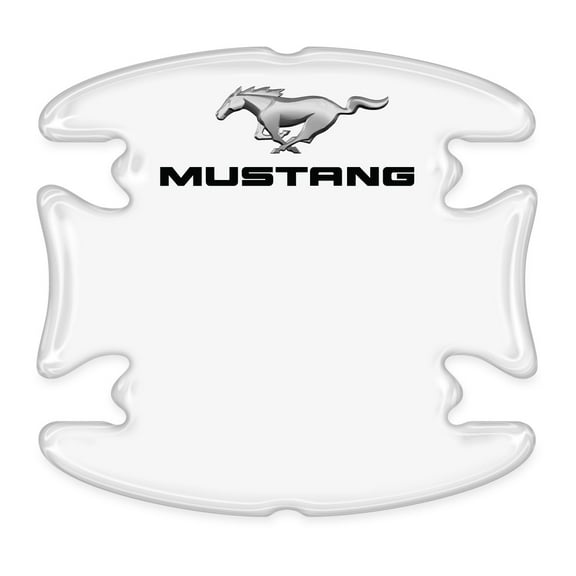 iPick Image for Ford Mustang Universal Car Door Handle Cup Protector Clear Decal Stickers, Pair, Official Licensed