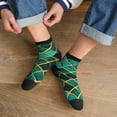 thumbnail image 3 of Fuzoiu Green Mosaic Glass Print Adult Socks, Crew Moisture-wicking Socks, Unisex Cushion Crew Socks,Casual Sports Ankle Socks, 3 of 7