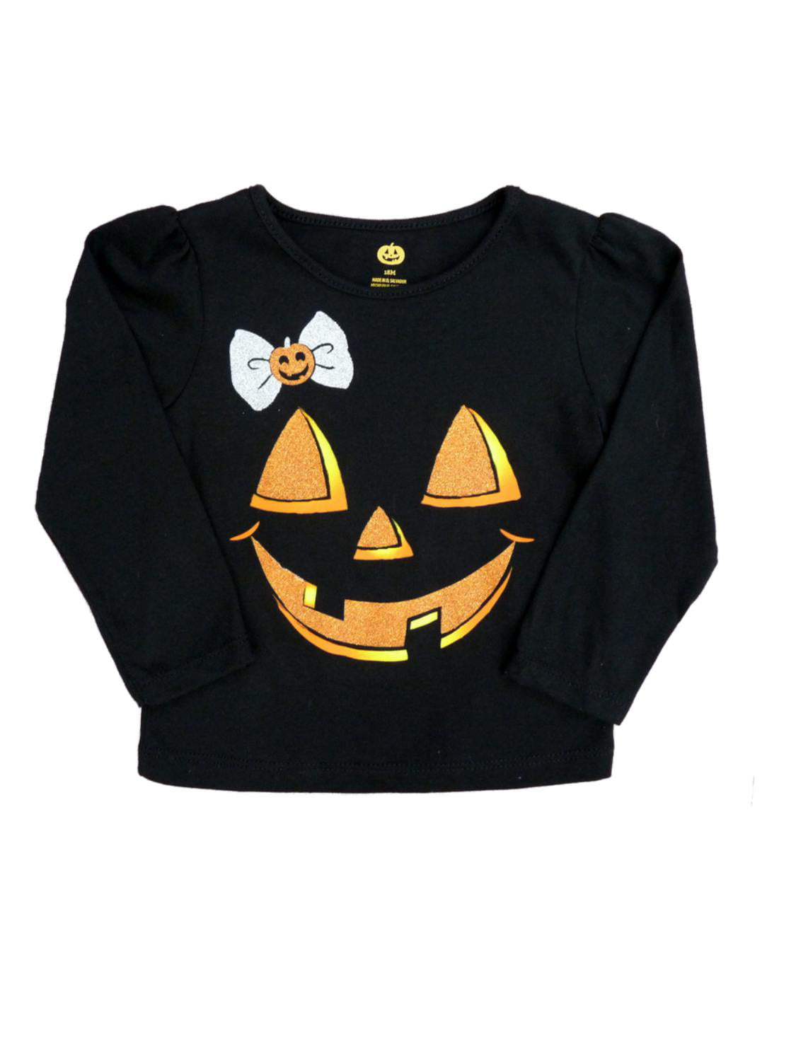 KONFA Teen Toddler Baby Girls Halloween Pumpkin T-Shirt,for 1-5 Years,Kids Long Ruched Sleeve Blouse Tops Clothing Set